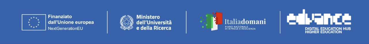 LOGHI: Finanziato dall'UE. Ministero dell'Università e della Ricerca. Italiadomani. Edvance