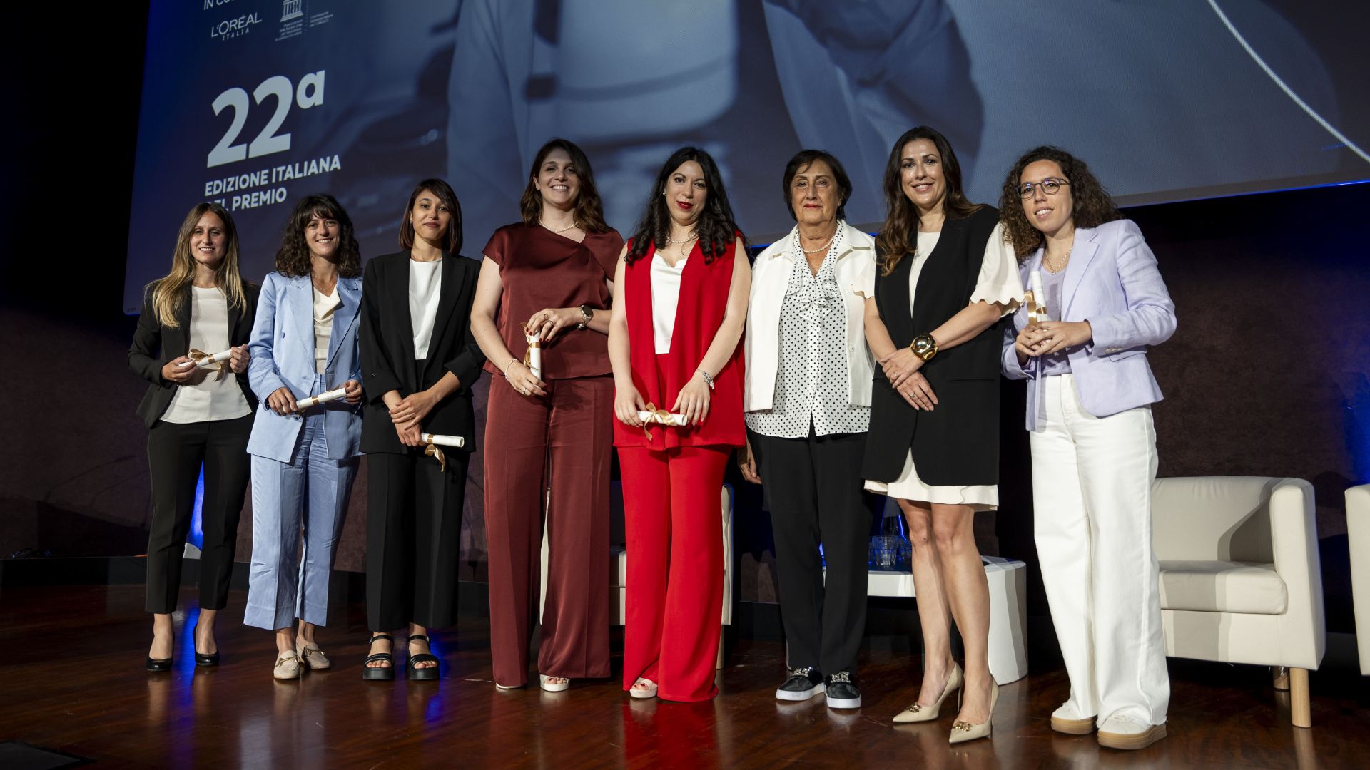 Le premiate Young Talents Italia - L’Oréal Italia UNESCO per le Donne e la Scienza